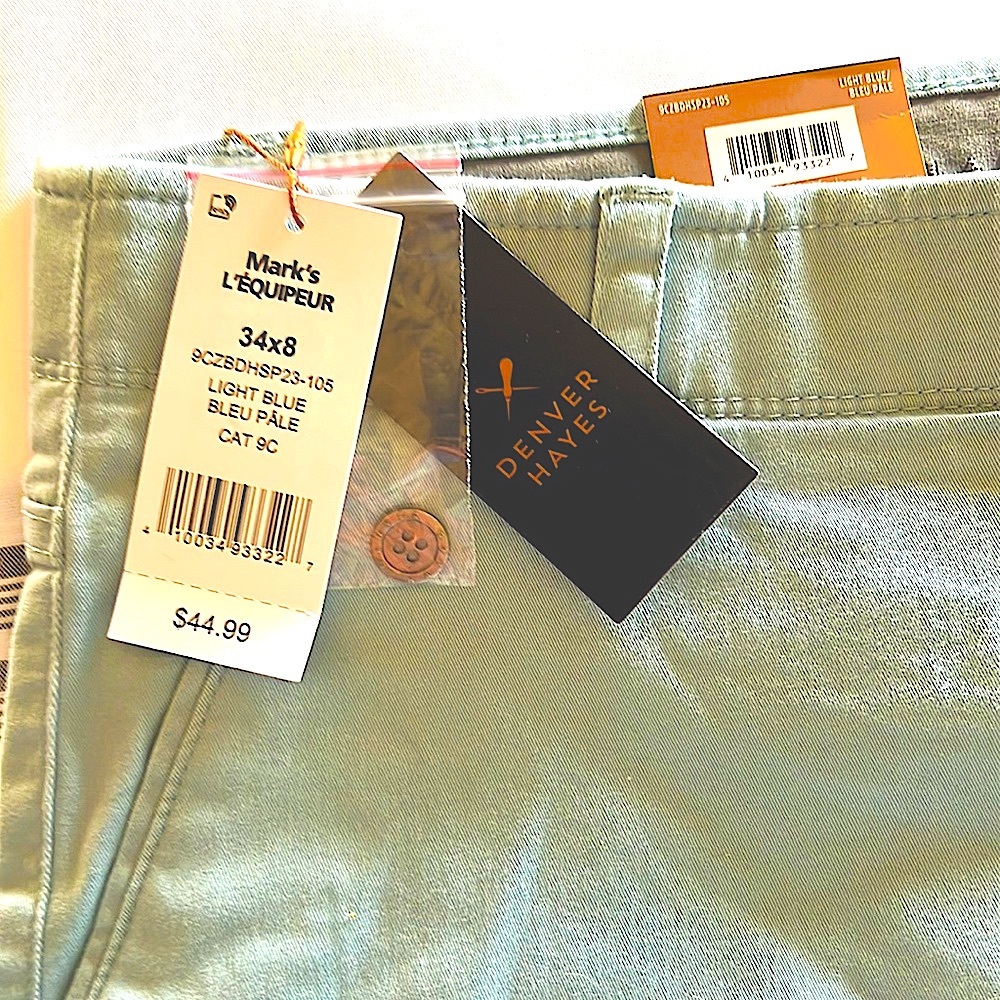 😎Denver Hayes😎 BRAND NEW😎NWT👍🏼Light Blue Chino Shorts Size 34x8 - Picture 6 of 9